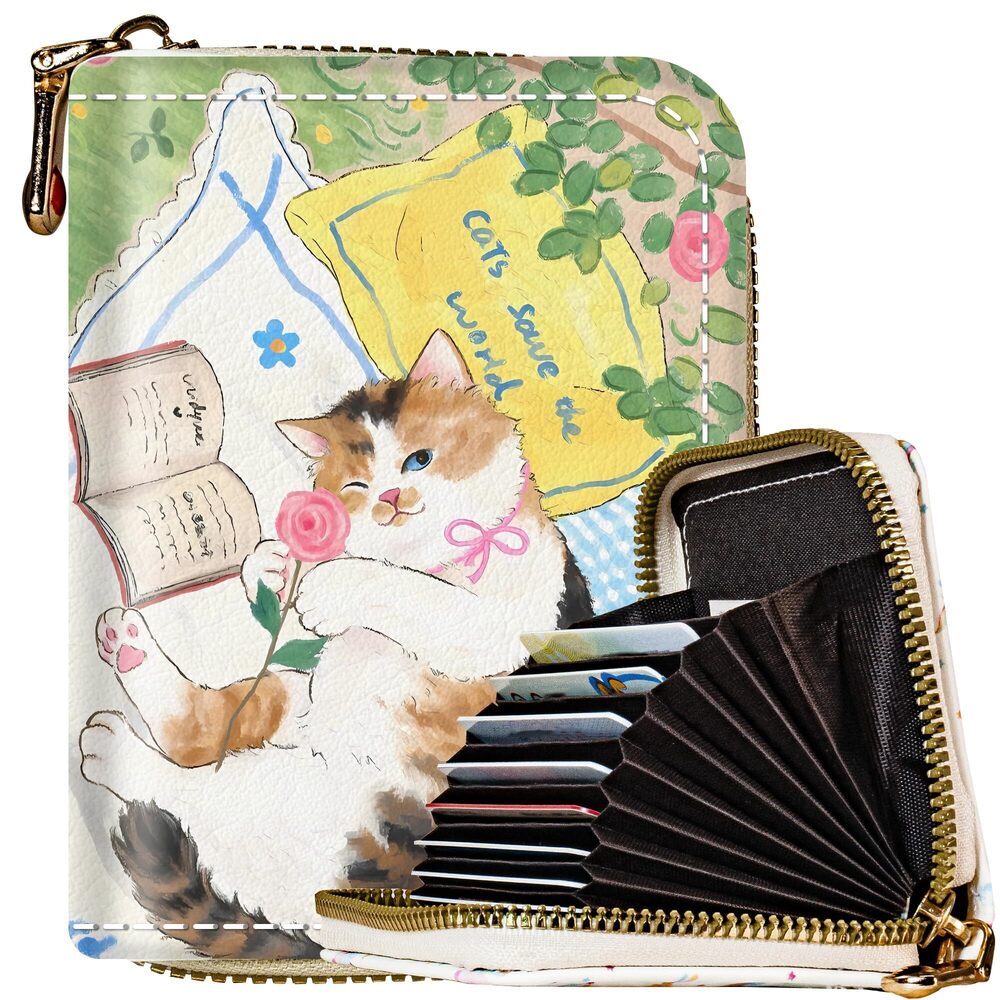 6192 Credit Card Holder , Aesthetic Cat Lover RFID Credit Card Wallet